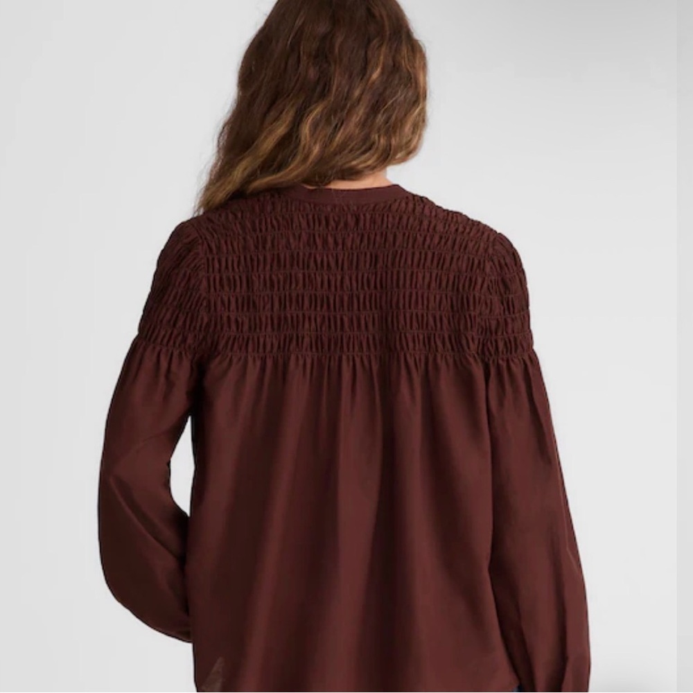 Smocked Top in Cotton-Silk Blend - Picture 4 of 6